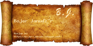 Bojer Január névjegykártya